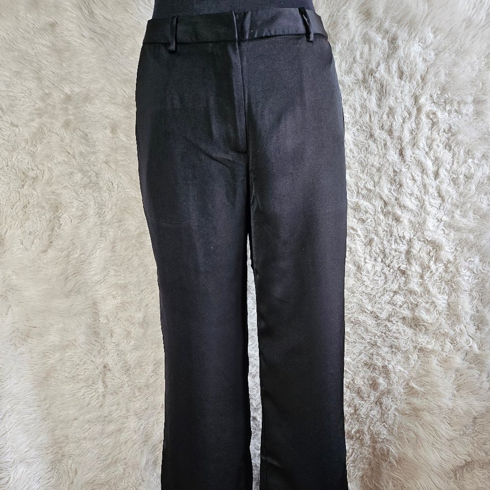 Melloday Women's Black Satin Flare Pants